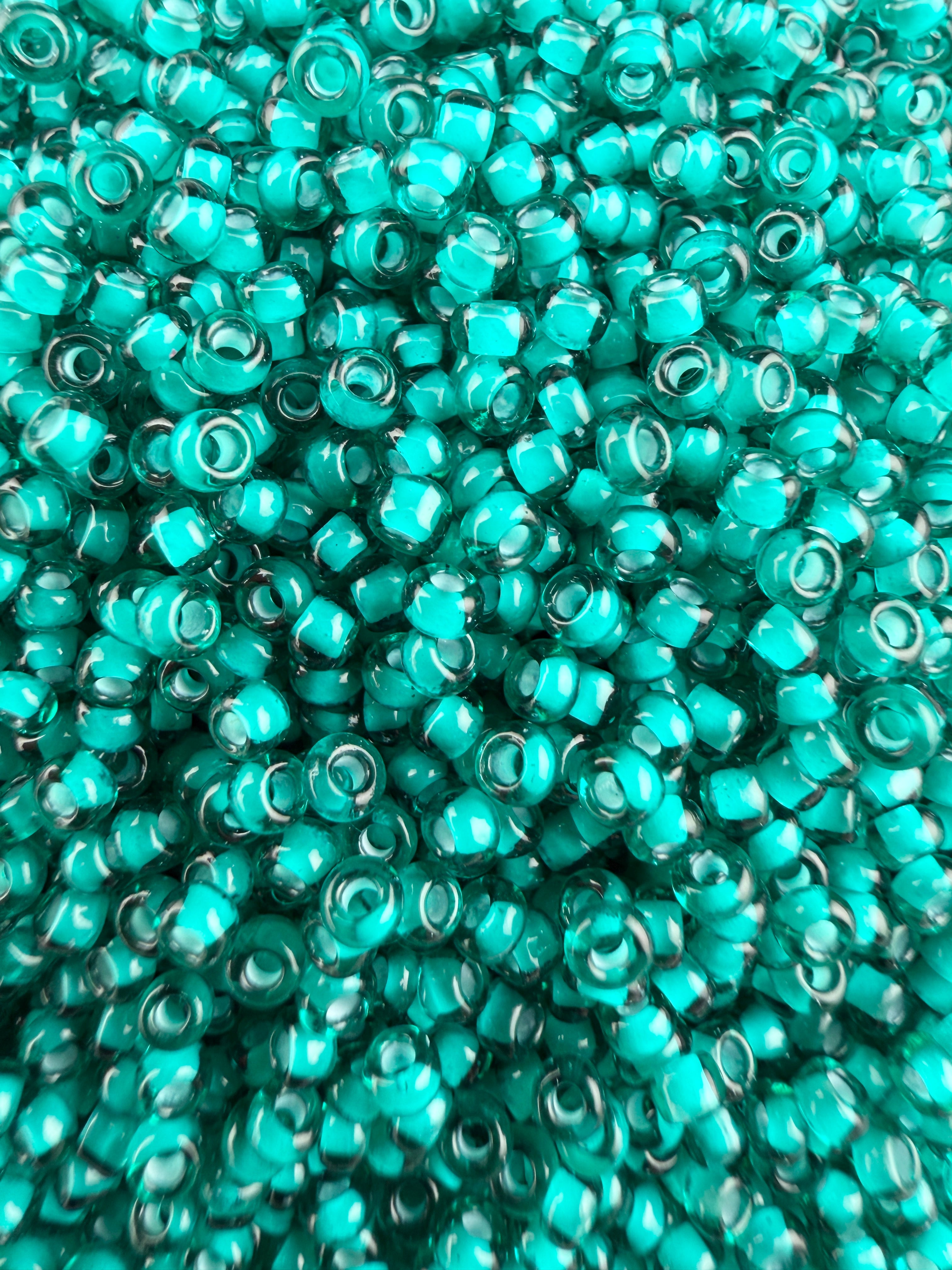 Mino Seed Beads 11/0 Turquoise White Color Lined