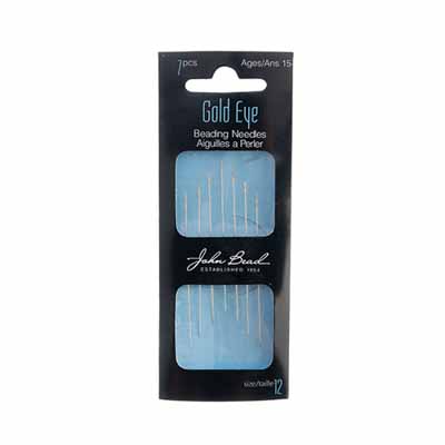 Beading Needle Gold Eye 7 pcs Size 12