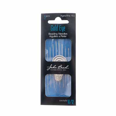 Beading Gold Eye Needle 8pcs and Threder Size 10/12