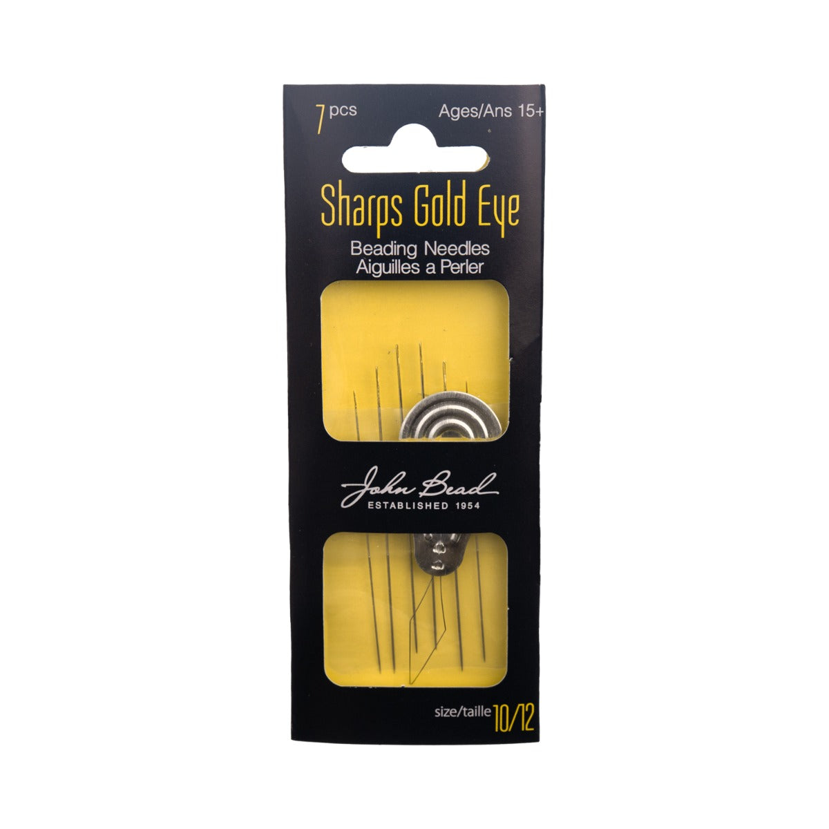 Sharps Gold Eye Beading Needle w/Threader Size
