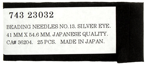Beading Needle No.13 Silver Eye .41x54.6mm