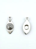 21mm Spiral Sun Charm Rhodium
