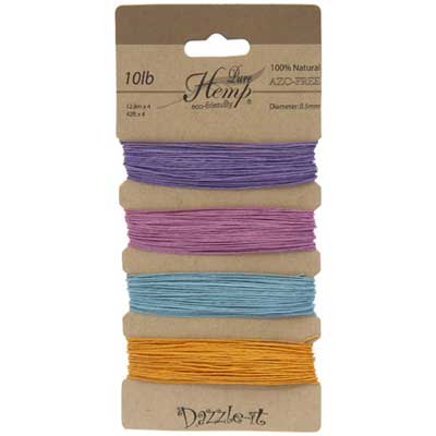 Hemp 100% Natural 0.5mm 10lb 4x41.9ft Pastel