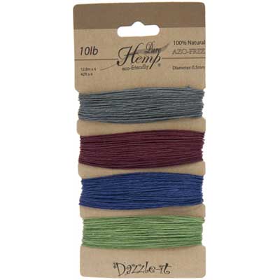 Hemp 100% Natural 0.5mm 10lb 4x41.9ft Pastel
