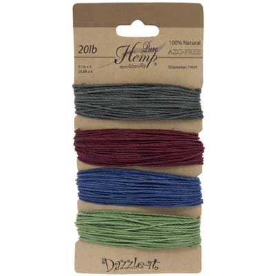 Hemp 100% Natural 1mm 20lb 4x29.9ft Earthy Pastel