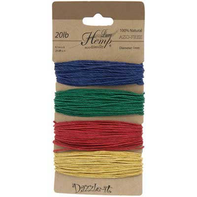 Hemp 100% Natural 1mm 20lb 4x29.9ft Primary