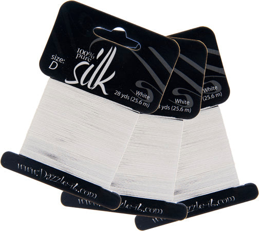 Dazzle-It Silk Bead Thread D (5.9lbs) White 28yds