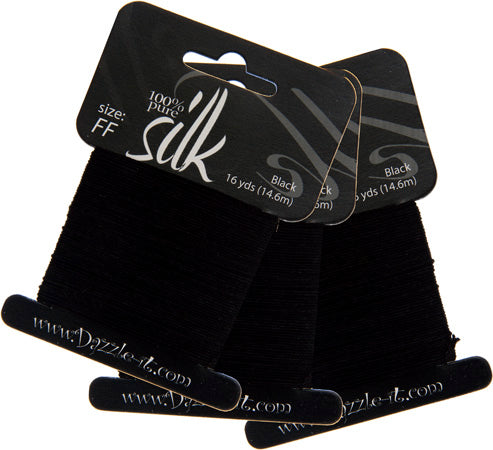 Dazzle-It Silk Bead Thread FF (12.8lbs) Black