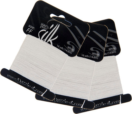 Dazzle-It Silk Bead Thread FF (12.8lbs) White