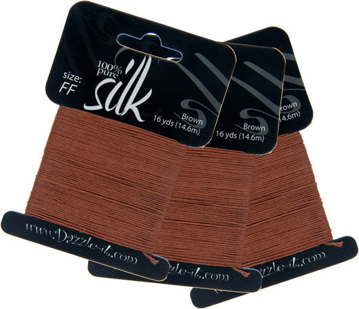 Dazzle-It Silk Bead Thread FF (12.8lbs) Brown