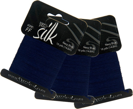 Dazzle-It Silk Bead Thread FF (12.8lbs) Navy Blue