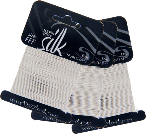 Dazzle-It Silk Bead Thread FFF (15lbs) Ecru 14yds