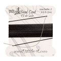 Dazzle-It 100% Silk Bead Cord w/Needle 2m #2(0.45mm) Black