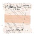 Dazzle-It 100% Silk Bead Cord w/Needle 2m #2(0.45mm) Lt.Pink