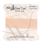 Dazzle-It 100% Silk Bead Cord w/Needle 2m #2(0.45mm) Lt.Pink