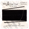 Dazzle-It Silk Bead Thread w/ Needle 2m Black 0.80mm