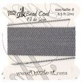 Dazzle-It Silk Bead Thread w/ Needle 2m Grey 0.80mm