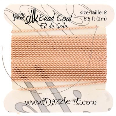 Dazzle-It Silk Bead Thread w/ Needle 2m Light Pink 0.80mm