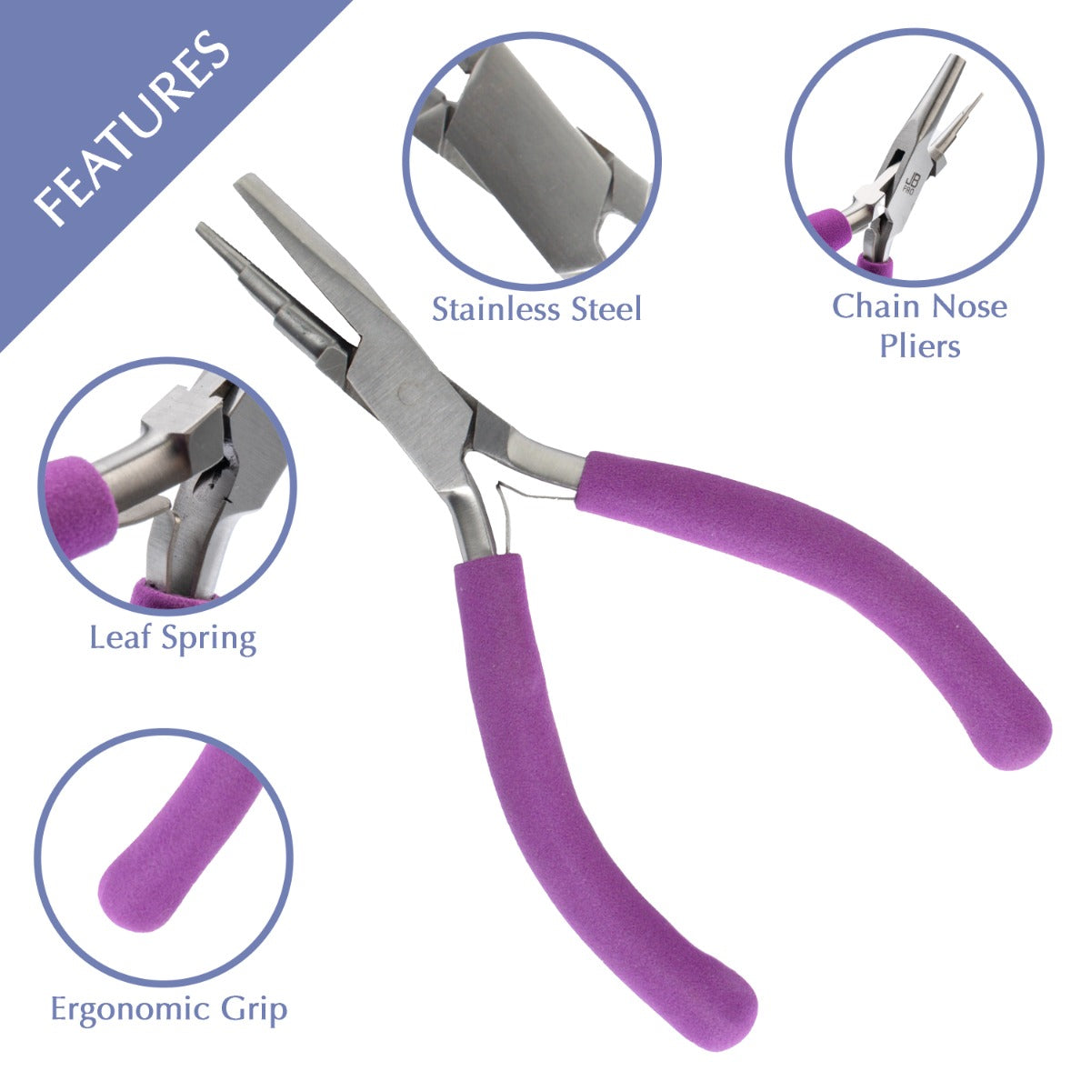 JB PRO PLIER DELUXE CHAIN NOSE V 3 STEP - LARGE