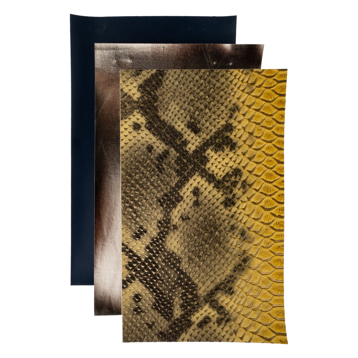 PrettyBack Faux Leather Sheet 5x8in Animal Print/Gold/Old Navy 3pcs