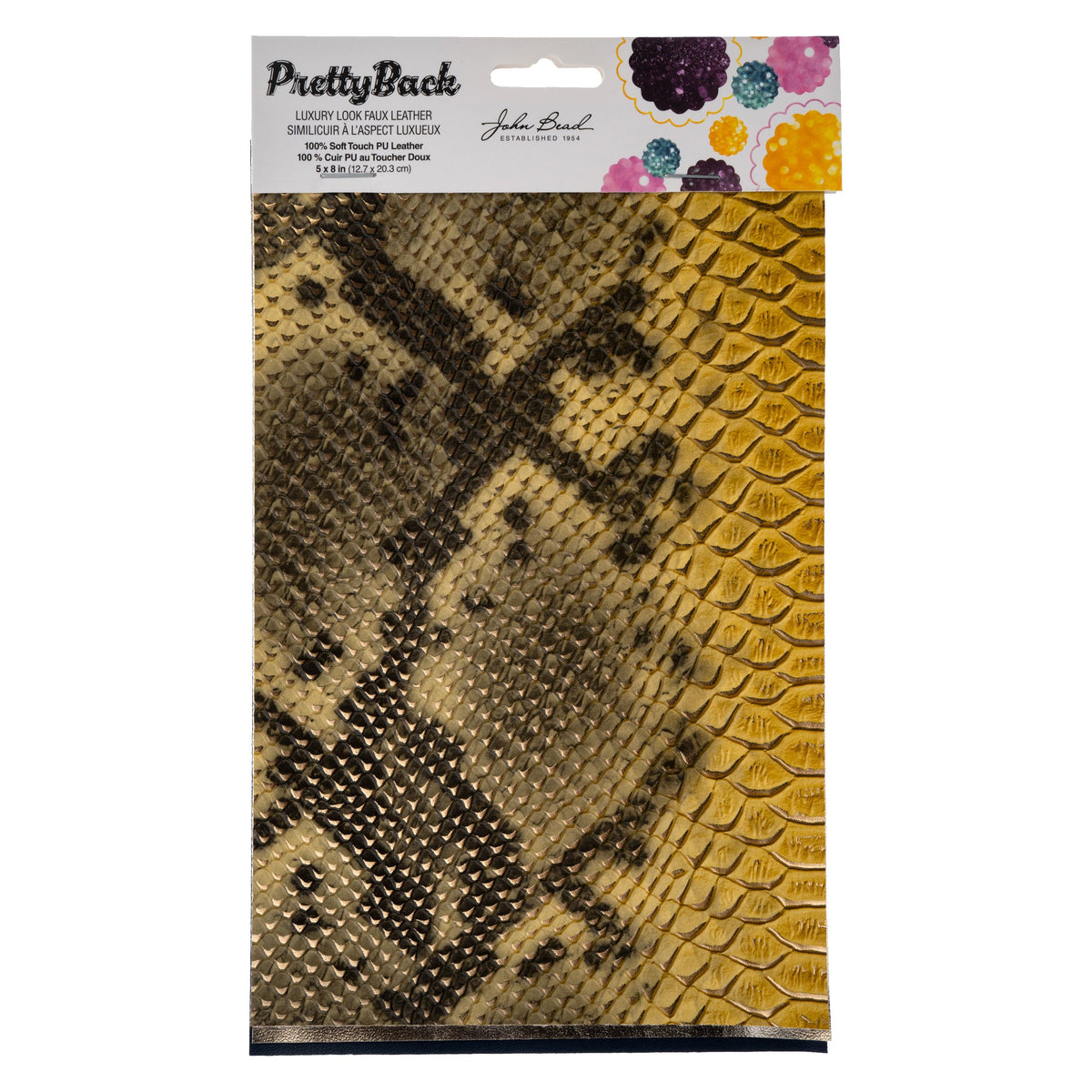 PrettyBack Faux Leather Sheet 5x8in Animal Print/Gold/Old Navy 3pcs