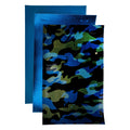 PrettyBack Faux Leather Sheet 5x8in Animal Print/Dark Blue/Bright Blue 3pcs