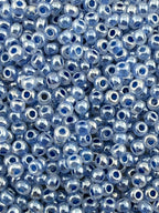 Mino Seed Beads 11/0 Crystal Luster Blue Color Lined