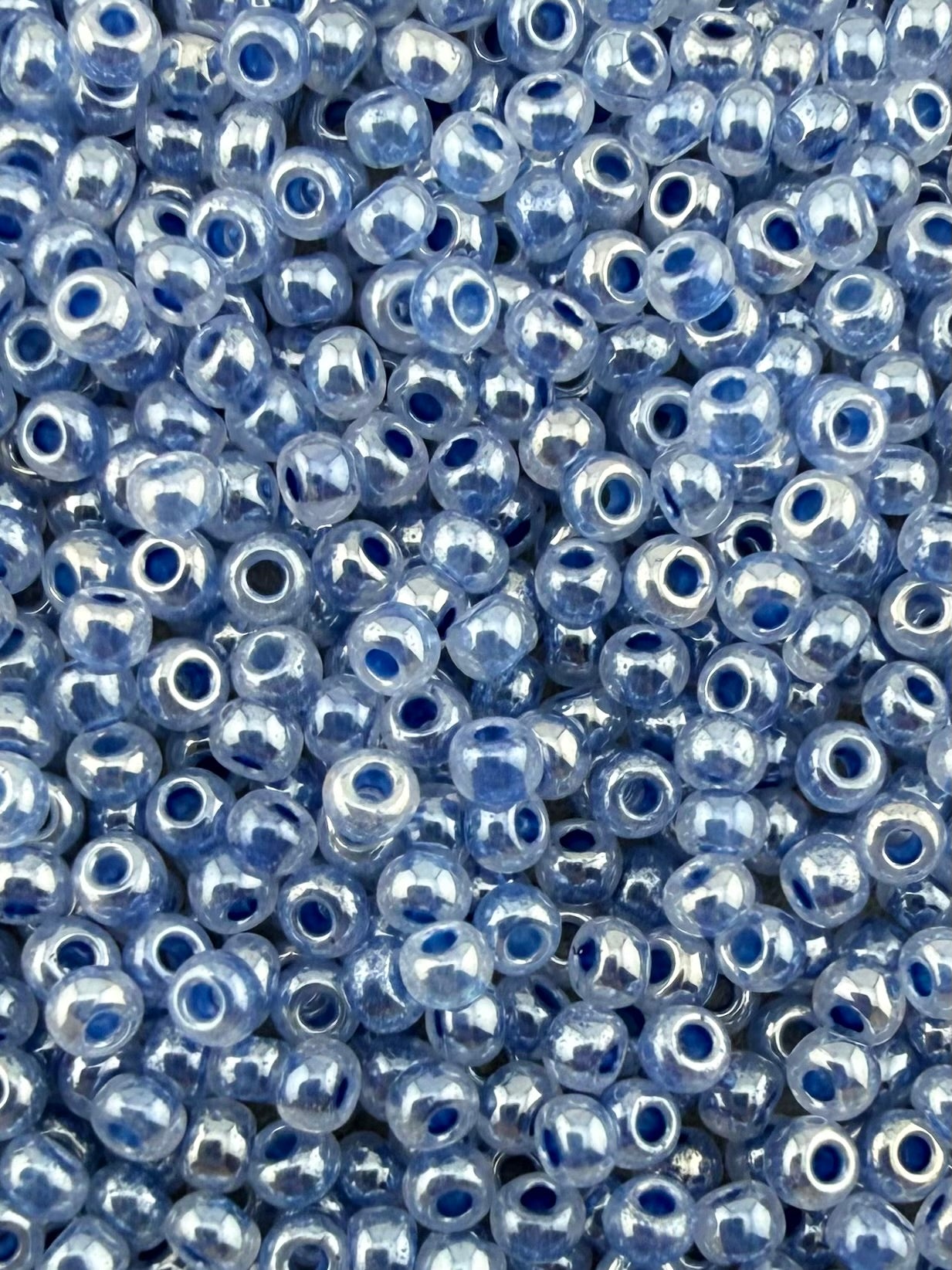 Mino Seed Beads 11/0 Crystal Luster Blue Color Lined