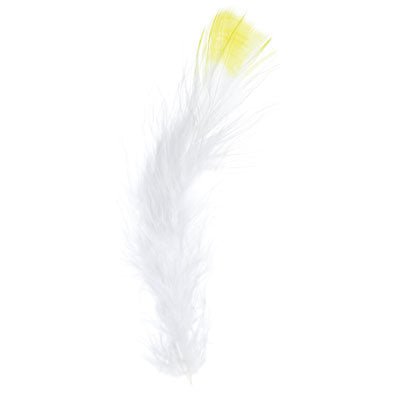 Marabou Feathers 4-6in Wht/Yellow (3Headersx6g ea)