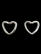 10x12mm Heart Frame Spacer Bead Rhodium