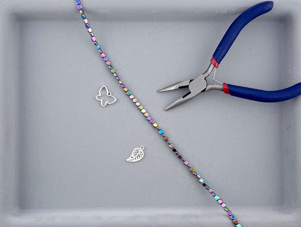2x4mm Hematite Flat Rounded Square Rainbow