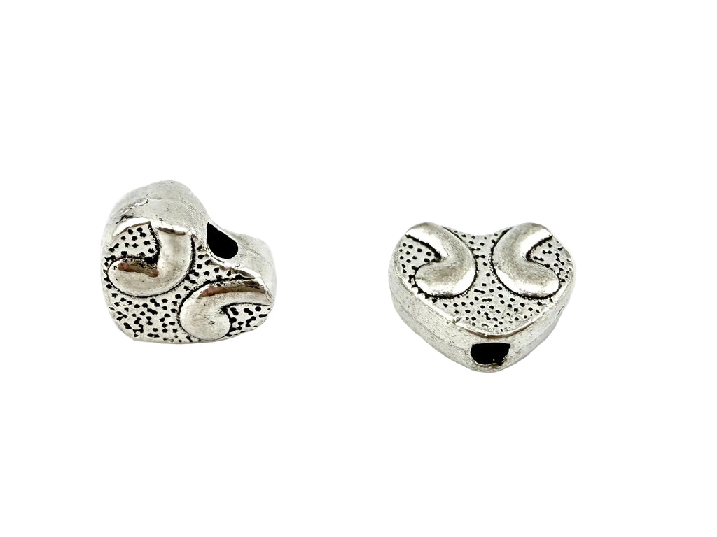7x9mm Heart Spacer Rhodium