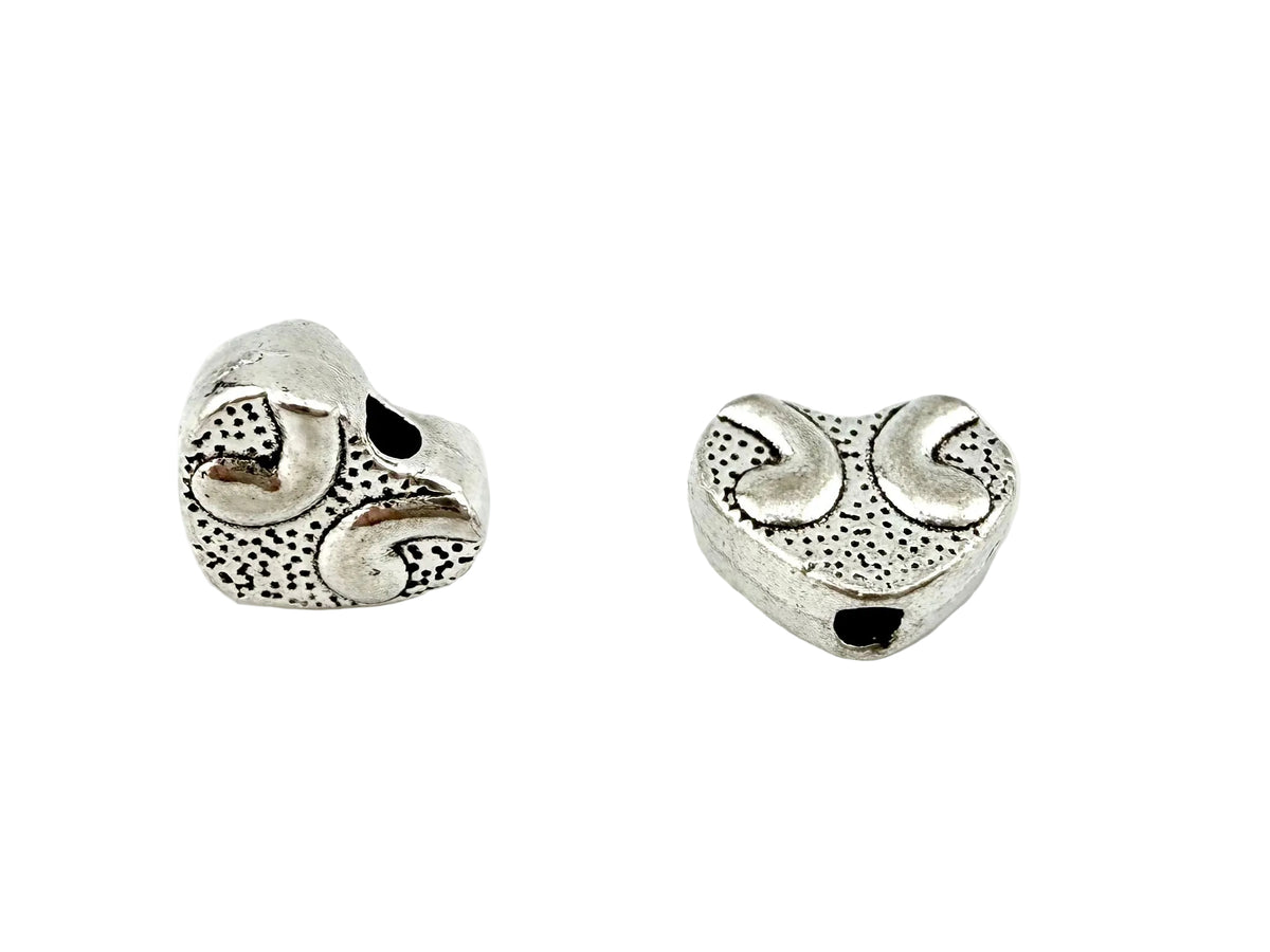 7x9mm Heart Spacer Rhodium