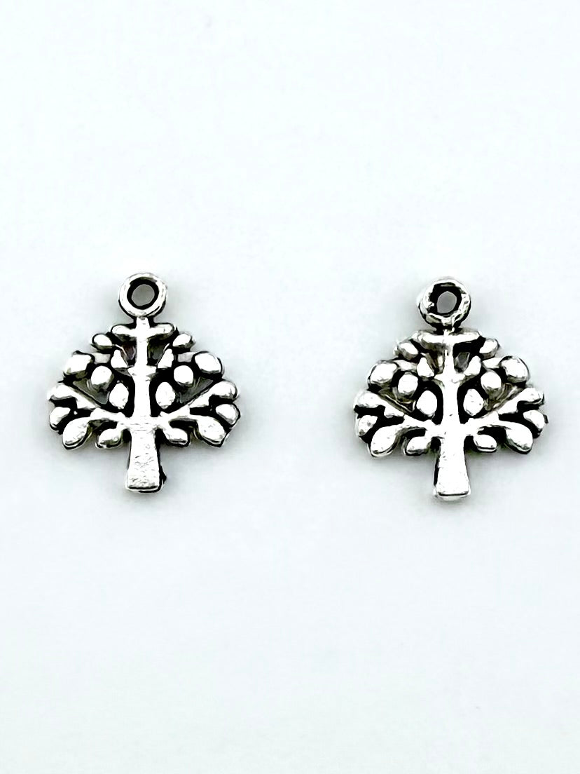 10mm Tree of Life Charm Rhodium