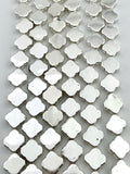 3x8mm Clover Hematite Beads Silver