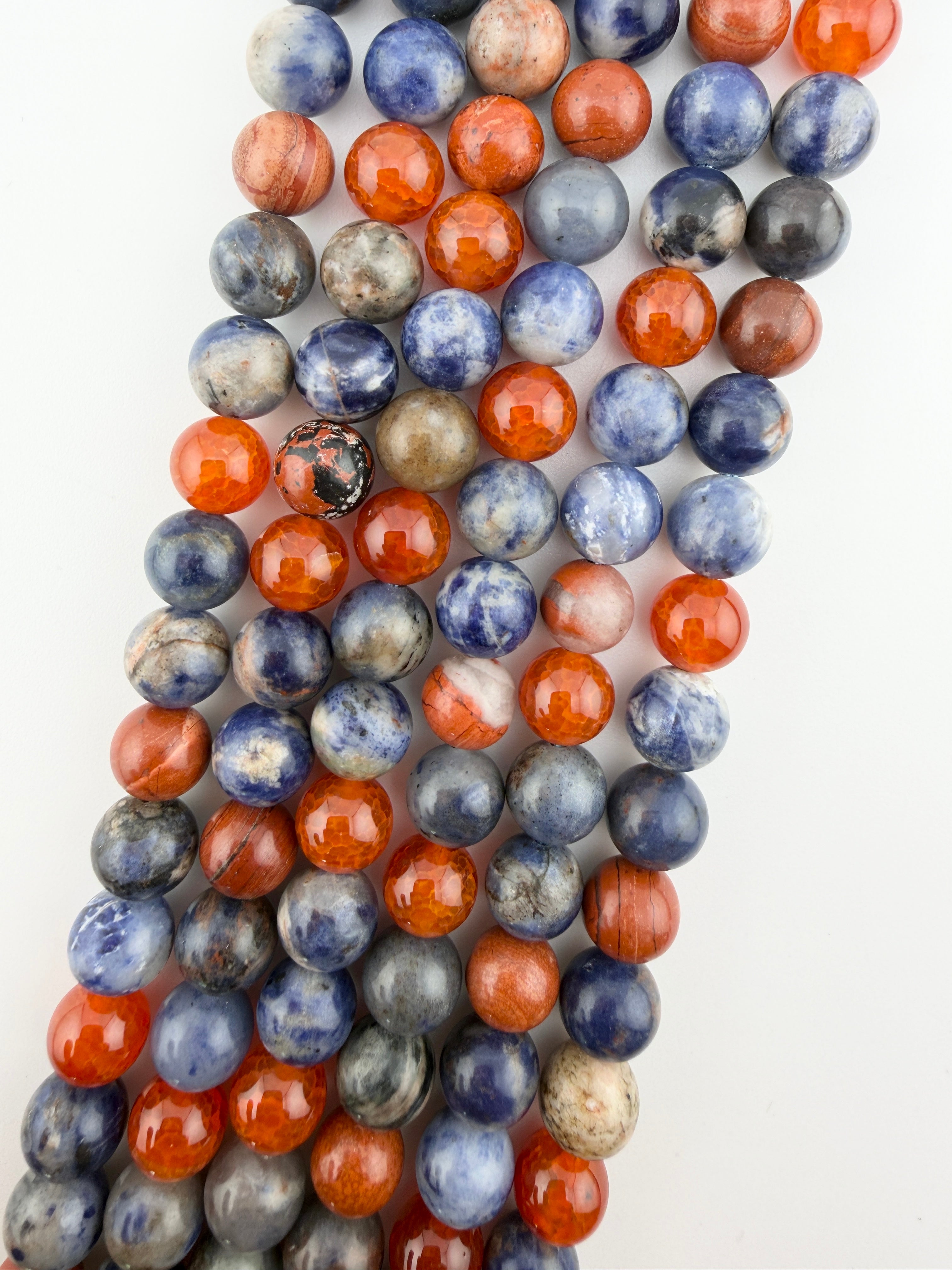 Sodalite Power Mix (sodalite, orange sodalite, red jasper, cracked agate)