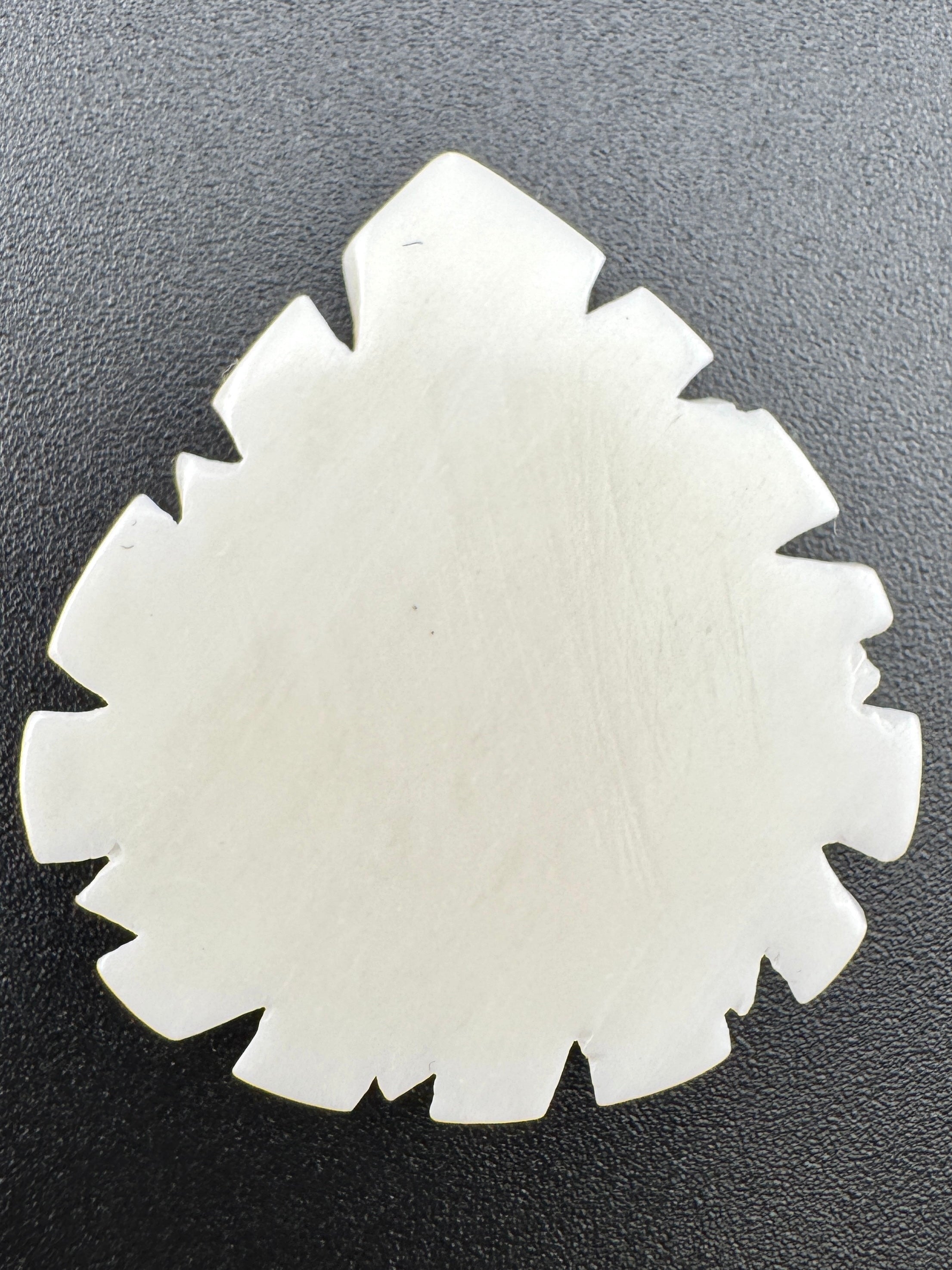 41mm Bone Flower Tear Drop Pendant – Hand Carved Bone, Tribal & Indigenous Style