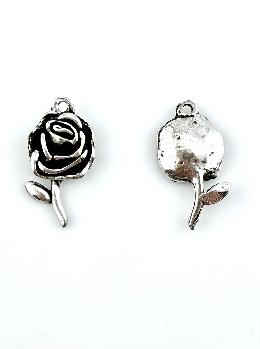 14mm Rose Charm Rhodium