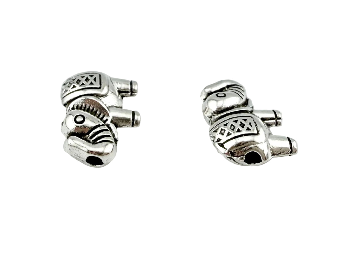 12x8mm Elephante Spacer Bead Rhodium