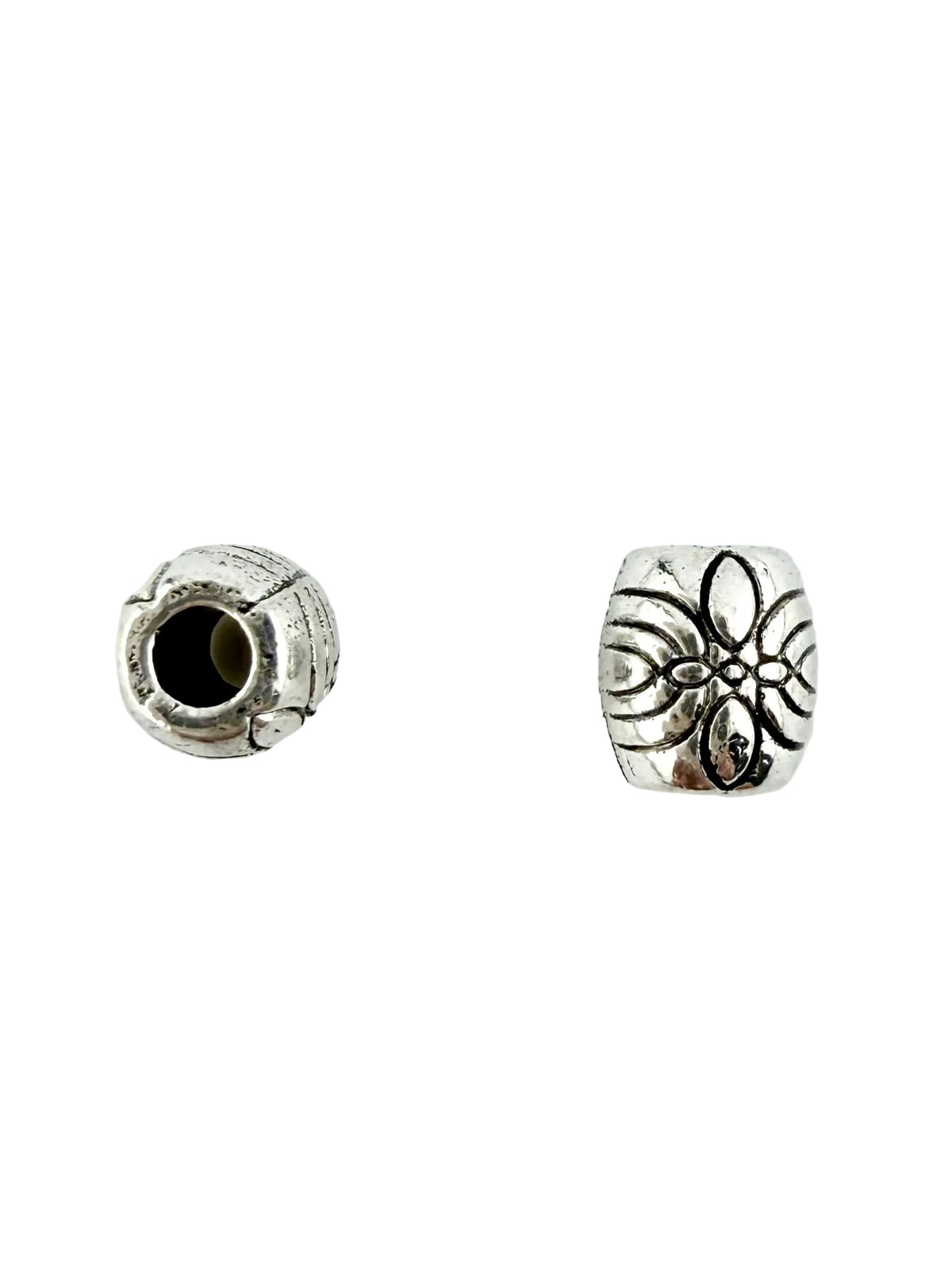 6x4mm Spacer Barrell Bead Rhodium