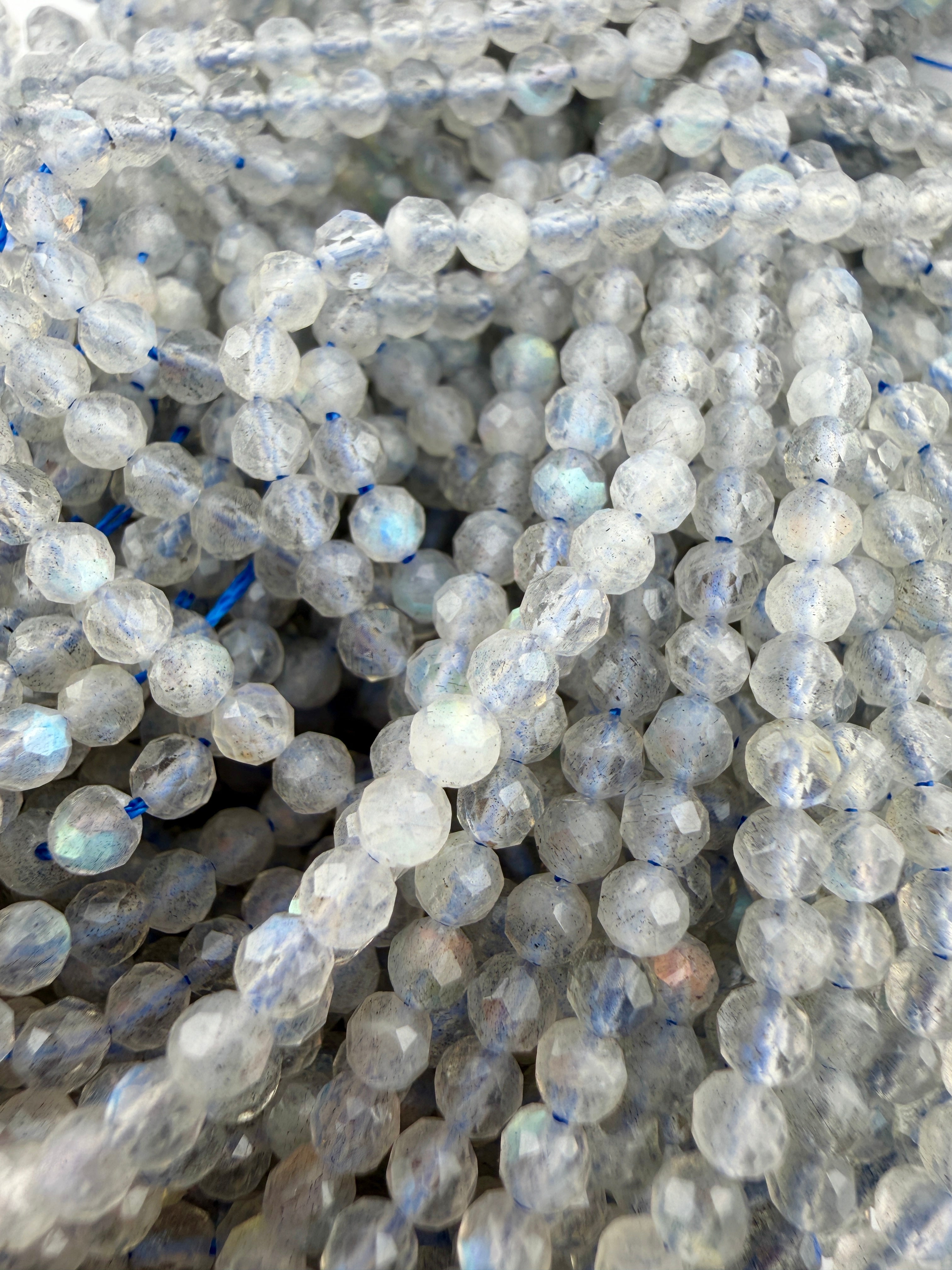 3mm Faceted Labradorite Beads