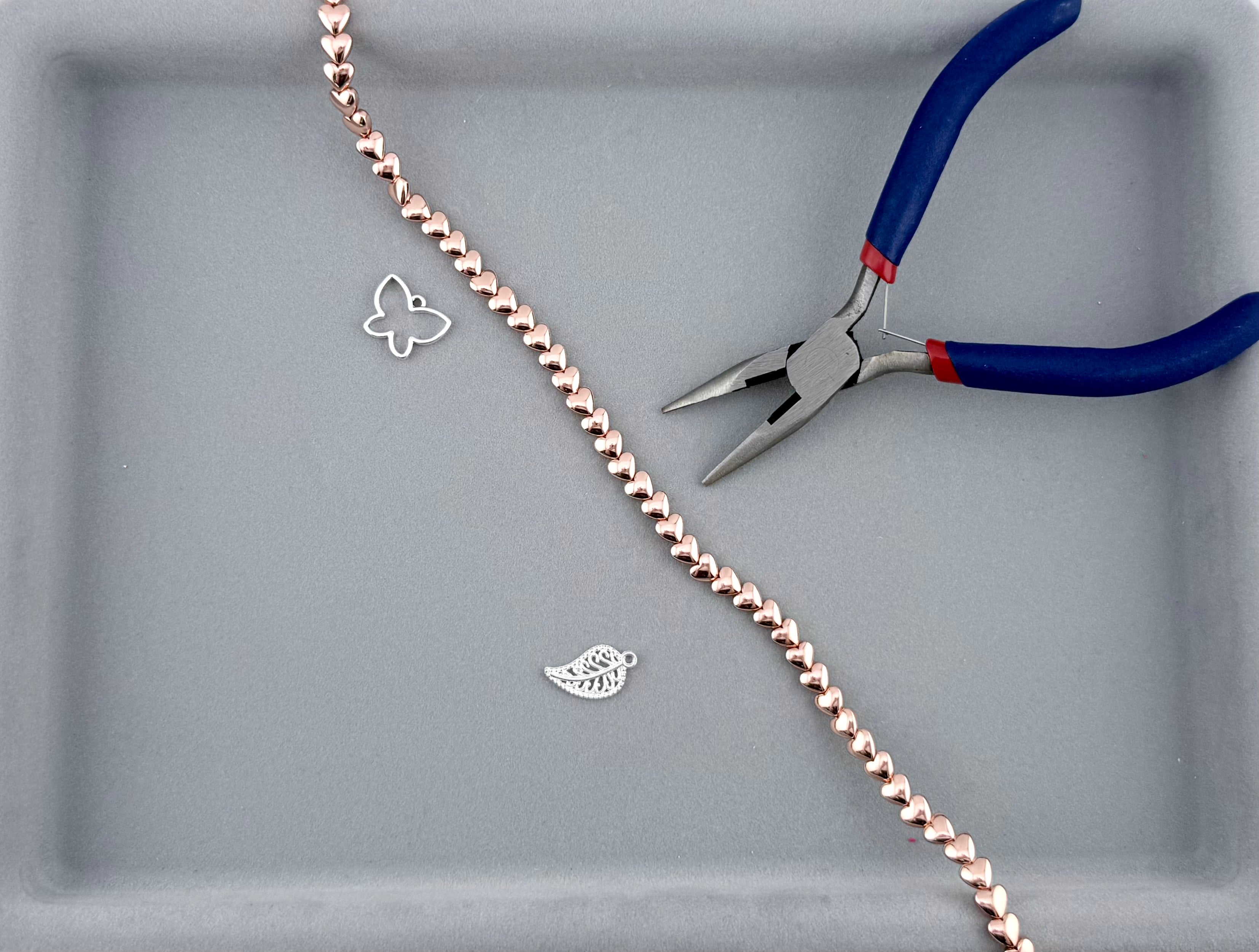 3x5x6mm Hematite Puffy Heart Rose Gold