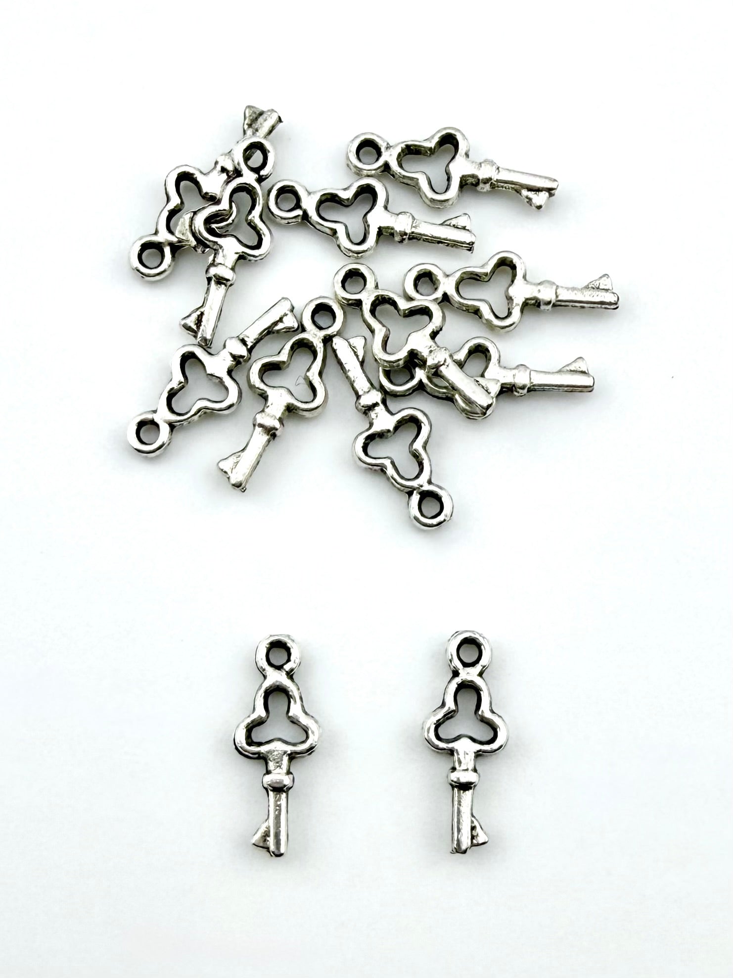 16mm Toy Key Charm Rhodium