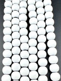 8mm Round Hematite Matte Coat White
