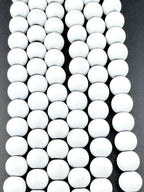 8mm Round Hematite Matte Coat White