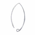 925 Sterling Silver V Shape Ear Wire ,47.5x 24.5mm / Pair