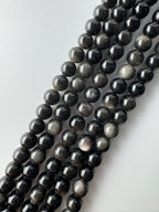 Silver Obsidian Beads Available in 6mm, 8mm, 10mm, 14mm Sizes