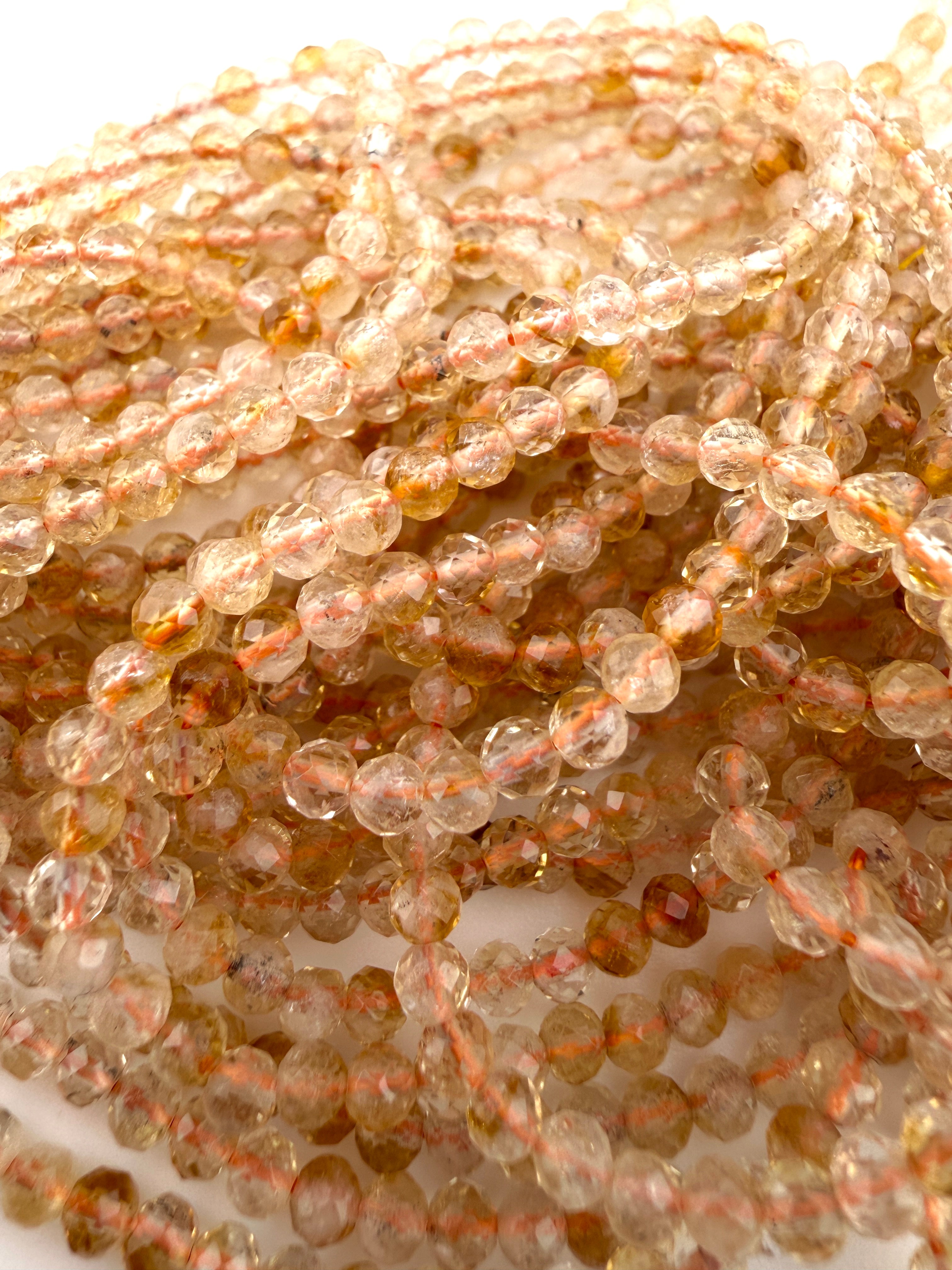 3mm Faceted Citrine Beads