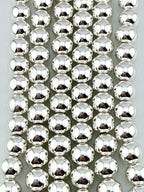8mm Round Hematite Beads Silver