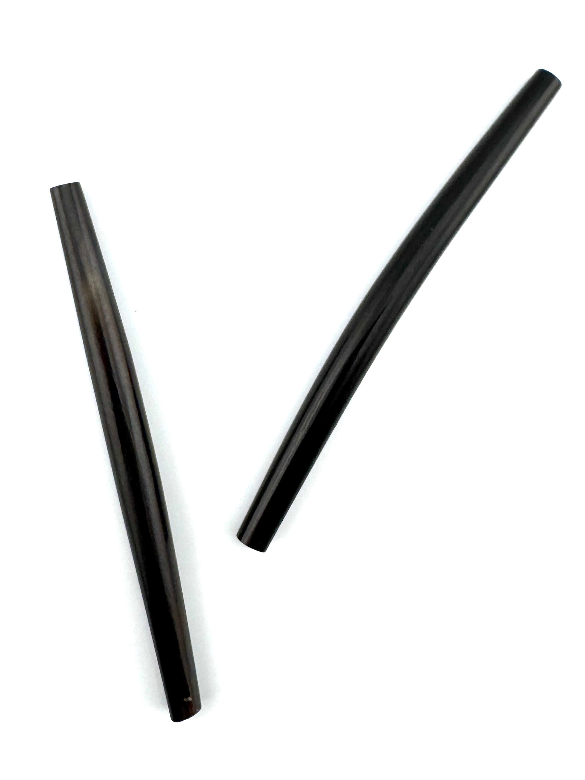 Black Buffalo Bone Pipe, Standard thickness  1–4inch Carved Bone Pieces for Jewelry & Crafts